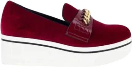 Stella McCartney Pre-owned Velvet sneakers Red Dames