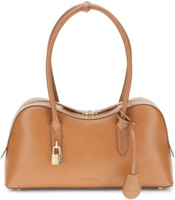 Stella McCartney Bruine Leren Tassen met Hangslot Detail