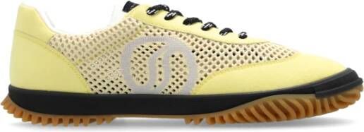 Stella Mccartney Gele Mesh Sneakers S-Golf Logo Yellow Dames