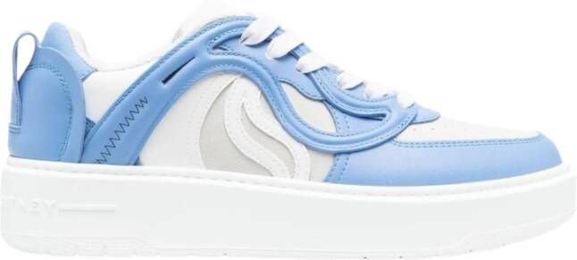 Stella McCartney Blauwe Leren Sneakers met Logo Detail
