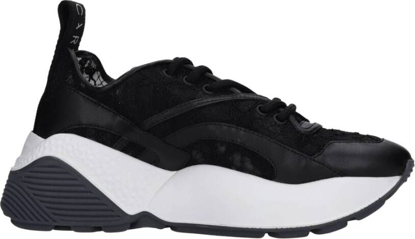 Stella Mccartney Zwarte Bloemen Kant Sneakers voor Dames Black
