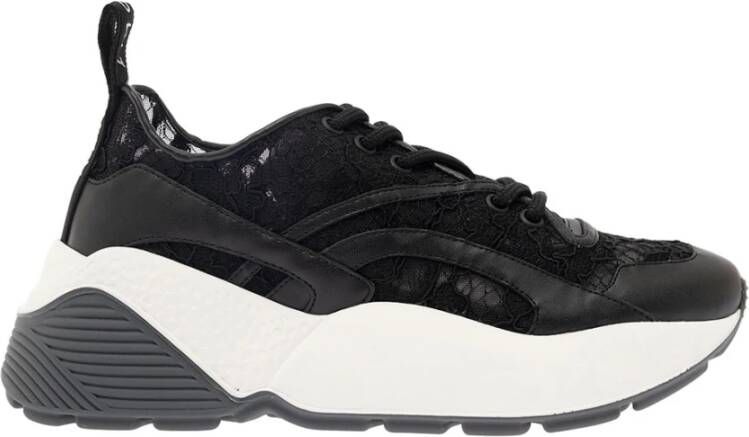 Stella Mccartney Zwarte Bloemen Kant Sneakers voor Dames Black Dames