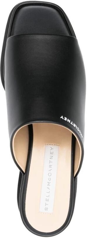 Stella Mccartney Zwarte Platform Slip-On Sandalen Black Dames