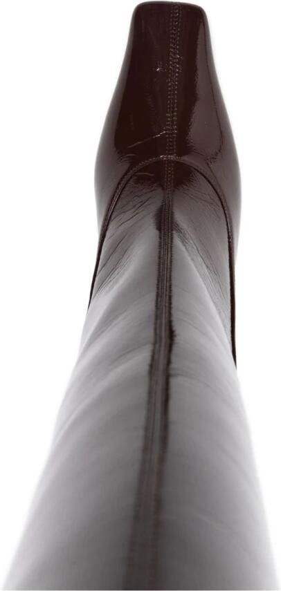 Stella McCartney Bruin Lakleer Vierkante Neus Laarzen