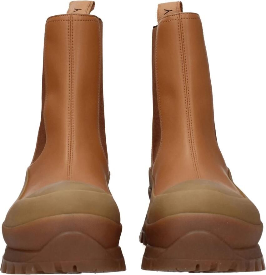 Stella McCartney Bruine leren enkellaarzen met achterlogo