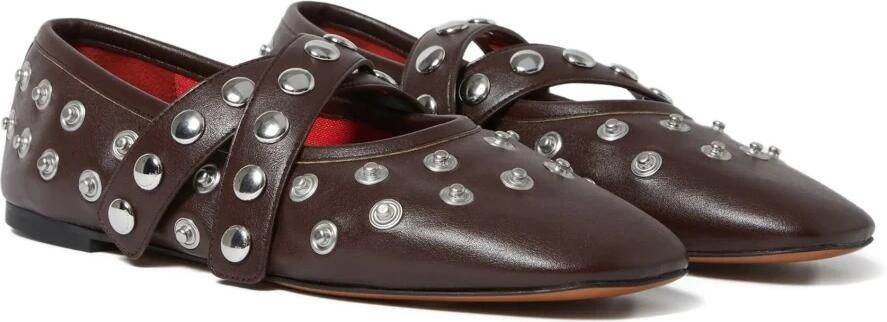 Stella McCartney Bruine Platte Ballerina's Verstelbare Sluiting Italië