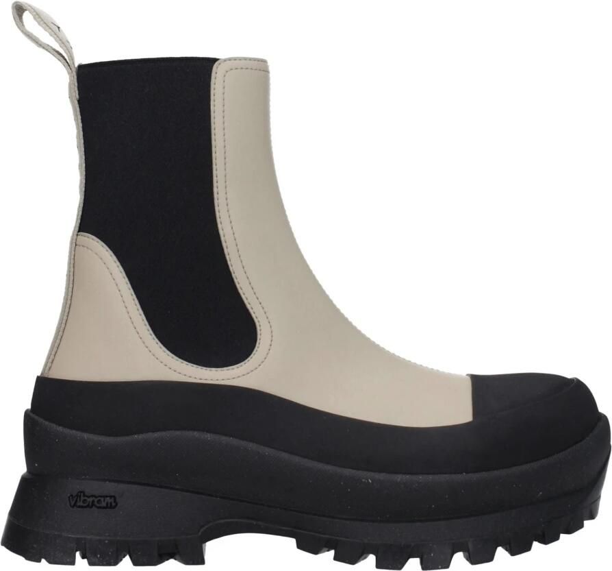 Stella McCartney Zwarte Leren Enkellaarzen met Logo aan de Achterkant - Foto 2