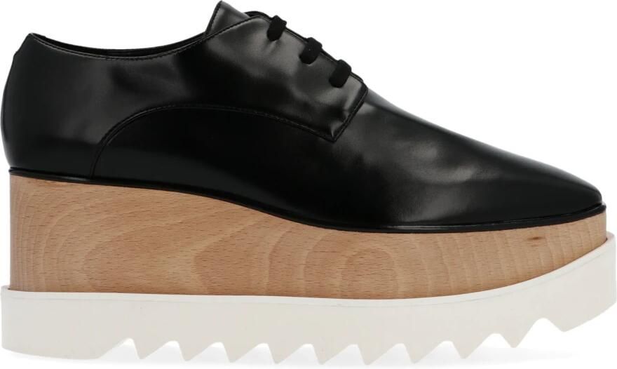 Stella Mccartney Alter Mat Veterschoen met FSC Houtdetail Black Dames