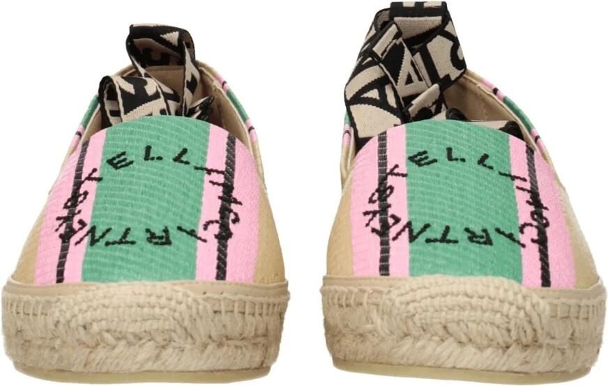 Stella Mccartney Groene Geborduurde Platte Sandalen Green Dames