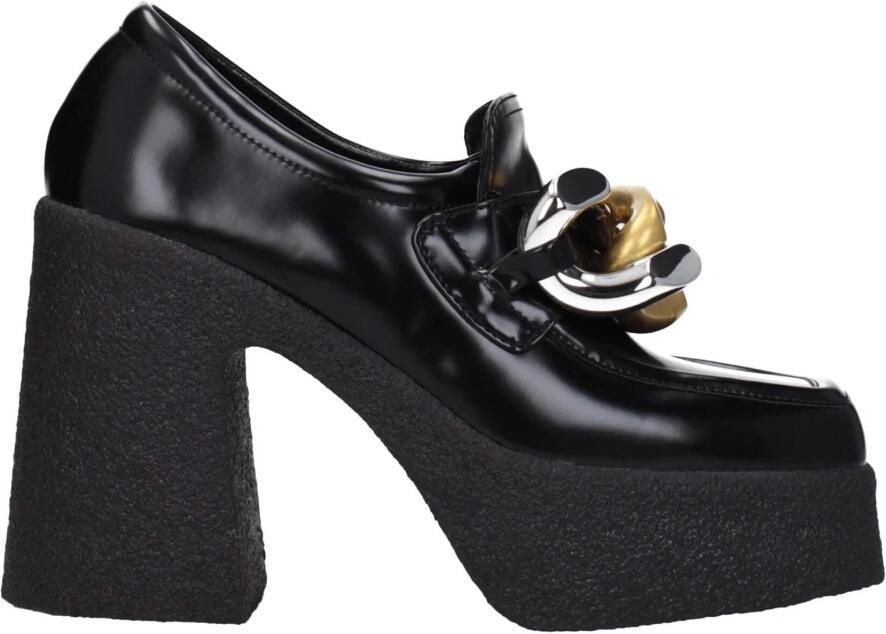 Stella McCartney Zwarte leren platform loafers