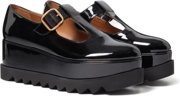 Stella McCartney Zwarte Lakleren Chunky Hak Schoenen