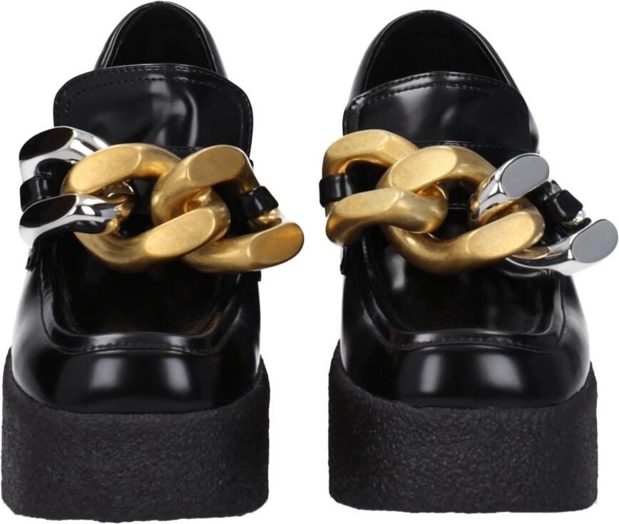 Stella McCartney Zwarte leren platform loafers