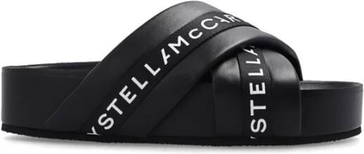 Stella Mccartney Zwarte `Vesta` Slippers met Teenafscheiders Black Dames