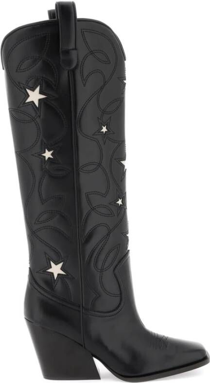 Stella Mccartney Texaanse laarzen met sterrenborduursel Black Dames