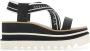 Stella Mccartney Tweekleurige stoffen platformsandalen Black Dames - Thumbnail 1