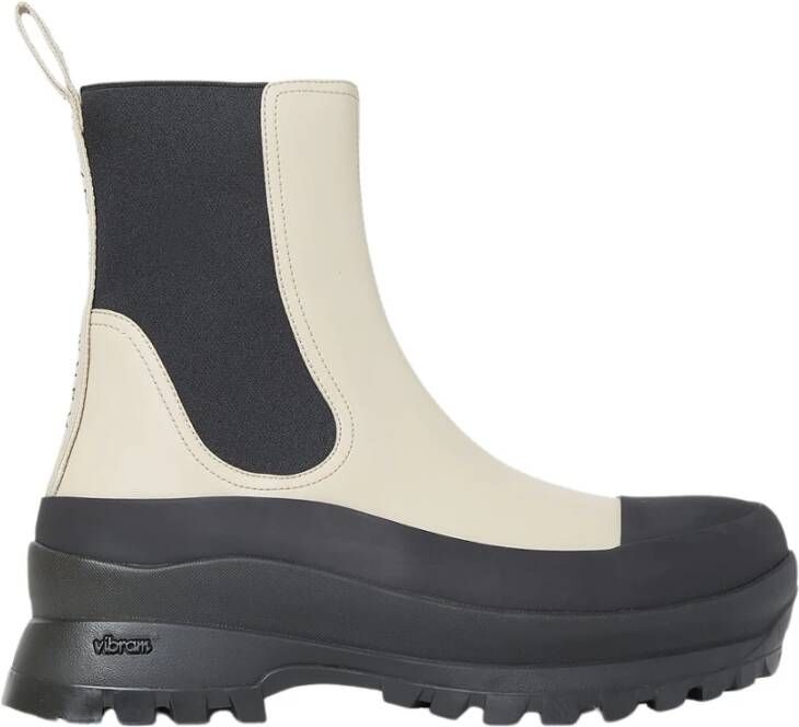 Stella Mccartney Vegan Leren Enkellaarzen met Vibram Zool Beige Dames