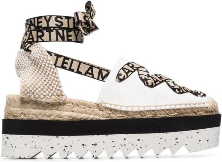 Stella Mccartney Witte Canvas Platform Espadrilles White Dames