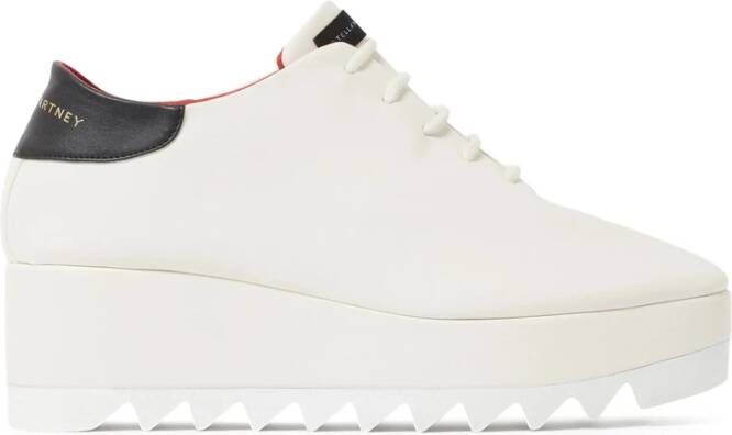 Stella McCartney Witte Veterschoenen met Plateauzool