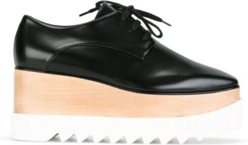 Stella Mccartney Zwarte Elyse Veterschoenen met Sleehak Black Dames