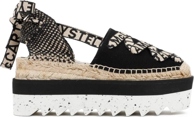 Stella Mccartney Zwarte Lace-Up Espadrilles Sandalen Black Dames