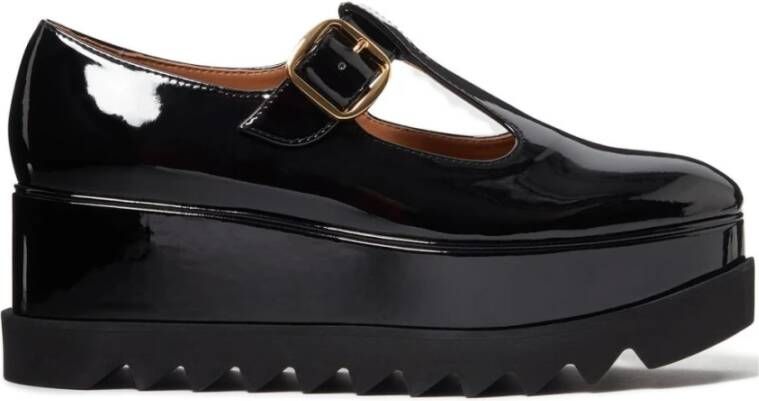 Stella McCartney Zwarte Lakleren Chunky Hak Schoenen