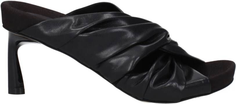 Stella McCartney Zwarte Leren Stiletto Hakken Sandalen
