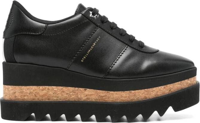 Stella McCartney Zwarte Platform Sneakers met Logo Details