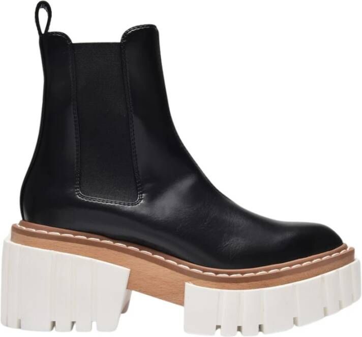 Stella Mccartney Zwarte Platformlaarzen van Synthetisch Leer Black Dames