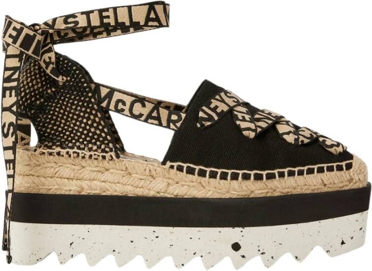 Stella McCartney Zwarte Platte Schoenen met Kruisband