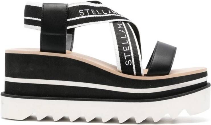 Stella McCartney Tweekleurige platform sandalen van stof