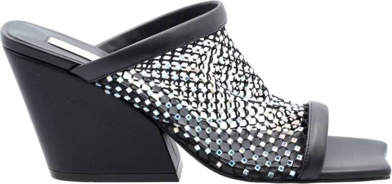 Stella Mccartney Zwarte Vegan Leren Kristal Muiltjes Black Dames