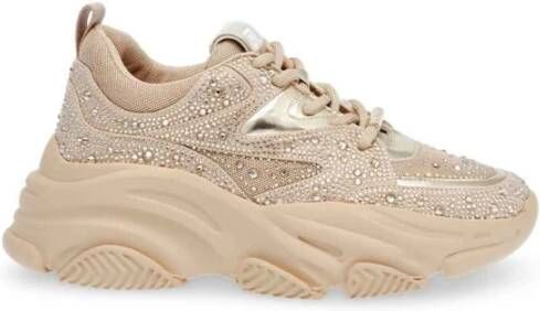 Steve Madden Beige Sneakers met Strass Versiering