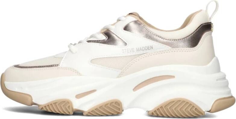 Steve Madden Beige Witte Trendy Runner Sneakers