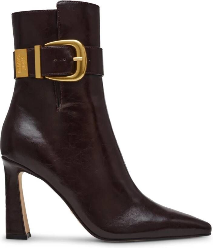 Steve Madden Bruine Leren Enkellaarzen
