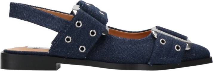 Steve Madden Denim Sandalen met Zilveren Metalen Details