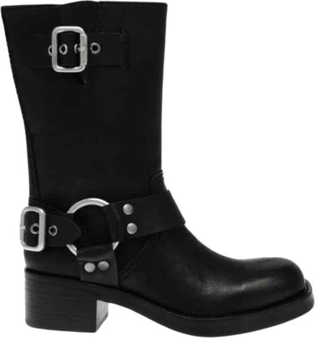 Steve Madden Zwarte Route 1 Eco Leren Laarzen Black Dames