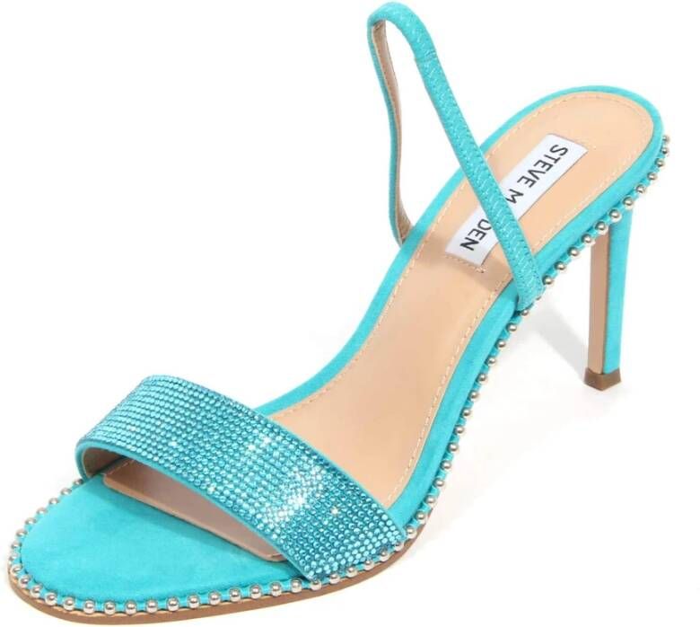 Steve Madden Jannis Aqua Sandaal met Multi-Strass