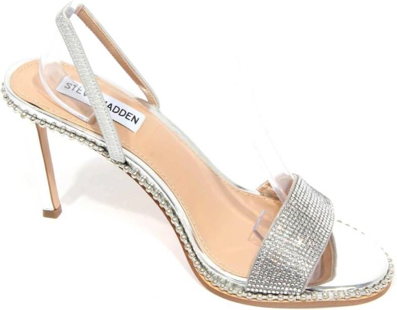 Steve Madden Jannis Zilveren Sandaal met Multi-Strass