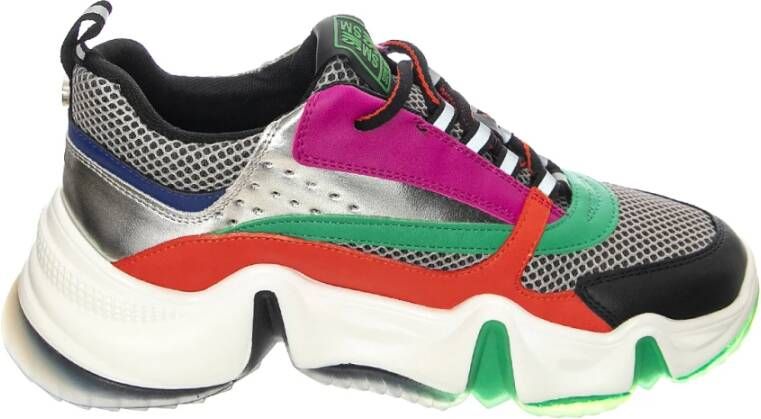 Steve Madden Kleurrijke Lage Vetersneakers Multicolor Dames