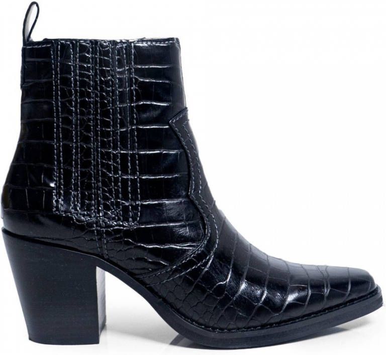Steve Madden Stijlvolle Texaanse laarzen met krokodillenprint Black Dames