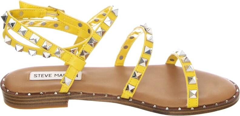 Steve Madden Lage Profiel Multicolor Leren Sandalen Yellow Dames