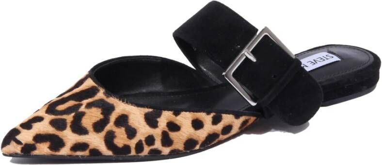 Steve Madden Edison gevlekte koe haar sabot Zwart Dames