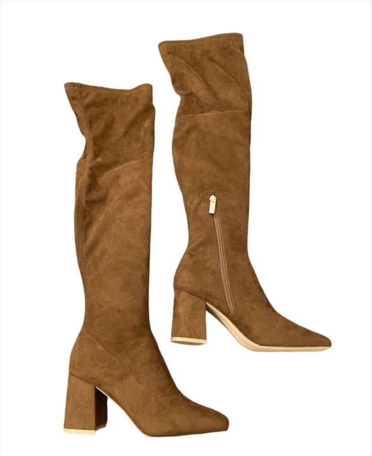 Steve Madden Luxe Over-de-knie Laarzen voor Stijlvolle Vrouwen Brown Dames