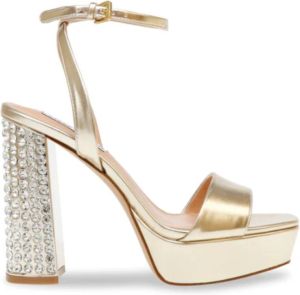 Steve Madden Metallic Gouden Hoge Hak Sandalen Geel Dames