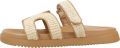 Steve Madden Leren slippers met klittenband model 'MISSILE' - Beige