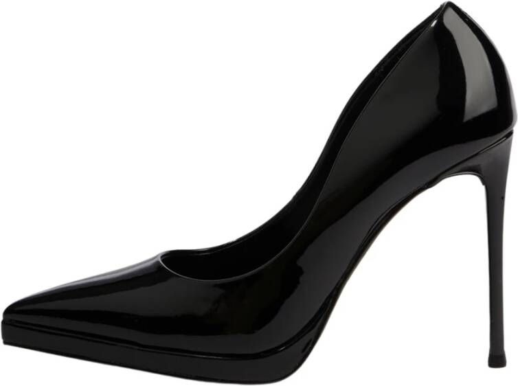 Steve Madden Zwarte platte schoenen met glanzende afwerking Black Dames