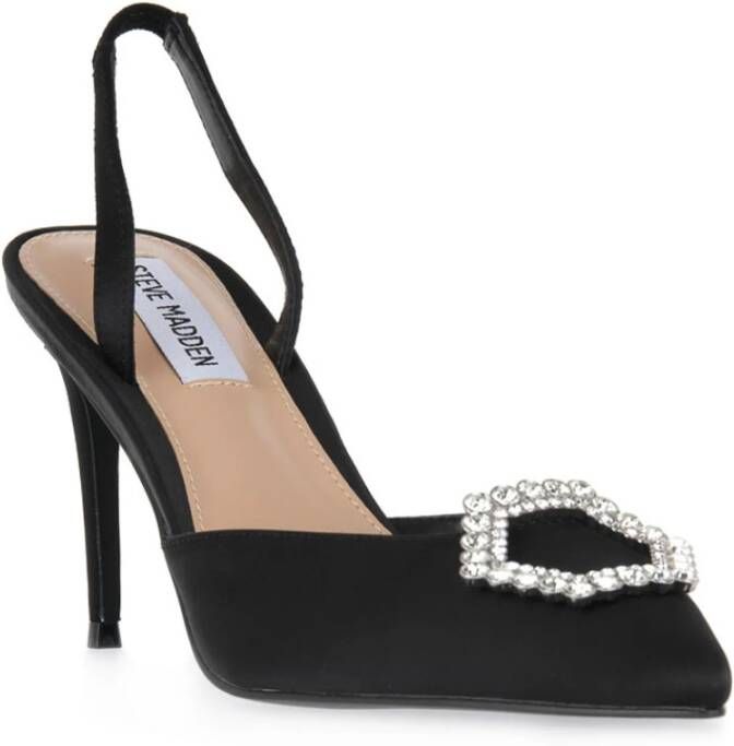 Steve Madden Zwarte Satijnen Slingback Hakken