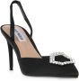 Steve Madden Zwarte Satijnen Slingback Hakken - Thumbnail 1