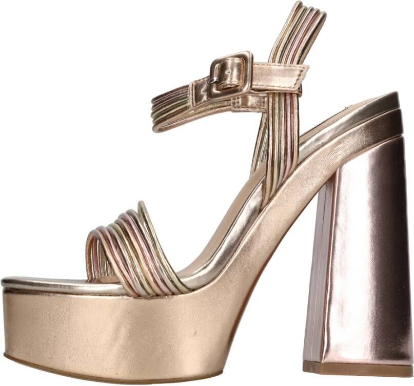 Steve Madden Roze Gouden Blokhak Sandalen Pink Dames