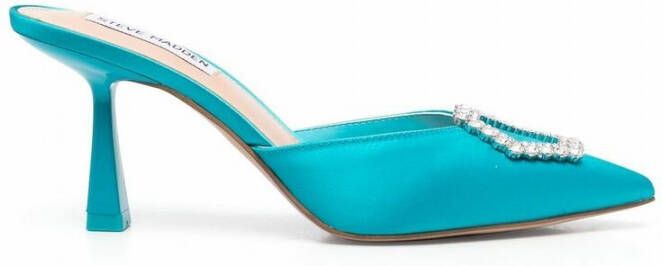 Steve Madden Stijlvolle Blauwe Satijnen Hakken Muiltjes Blauw Dames